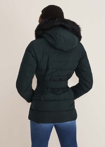 Phase Eight Leonor Tie Belted Puffer Coats Navy Canada | EJGIZK-127